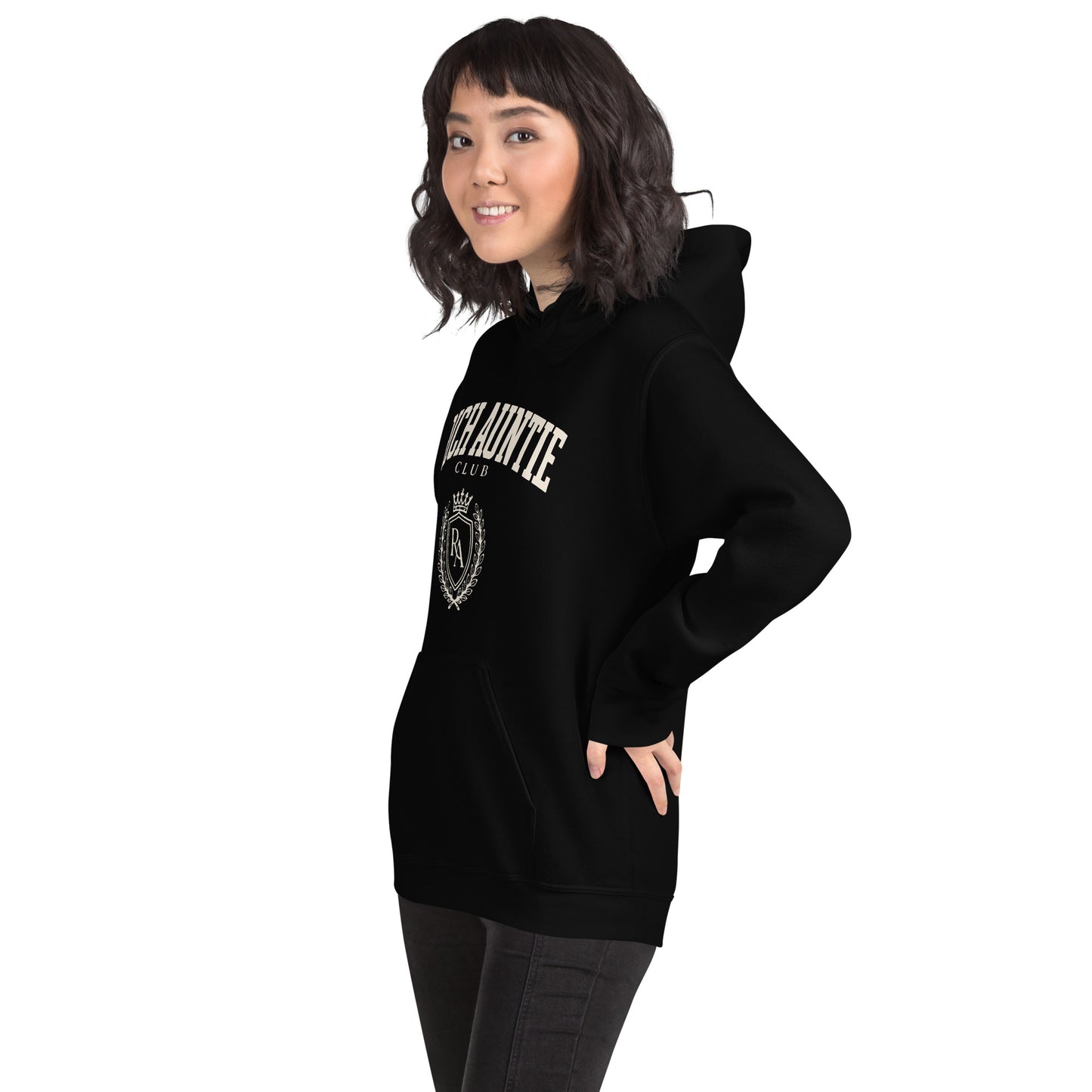 Rich Auntie Club collegiate hoodie product view 11