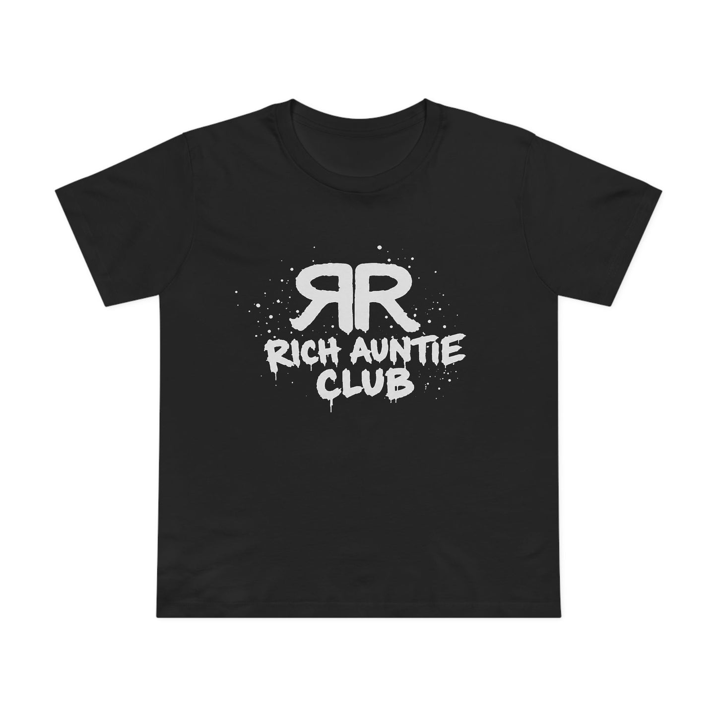 Streetwear Rich Auntie Club black graphic tee alternate view