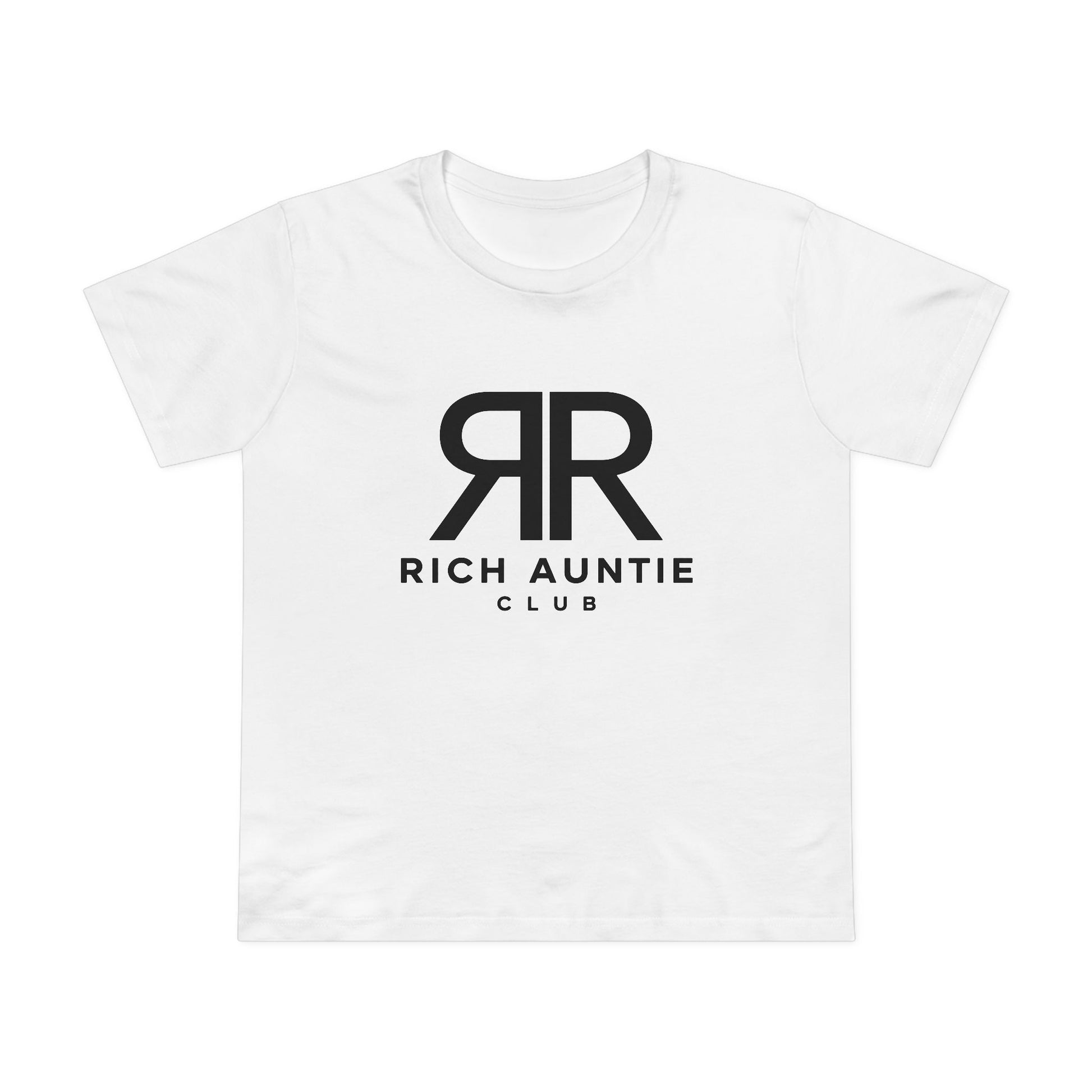 Monogram Rich Auntie Club premium graphic tee front view