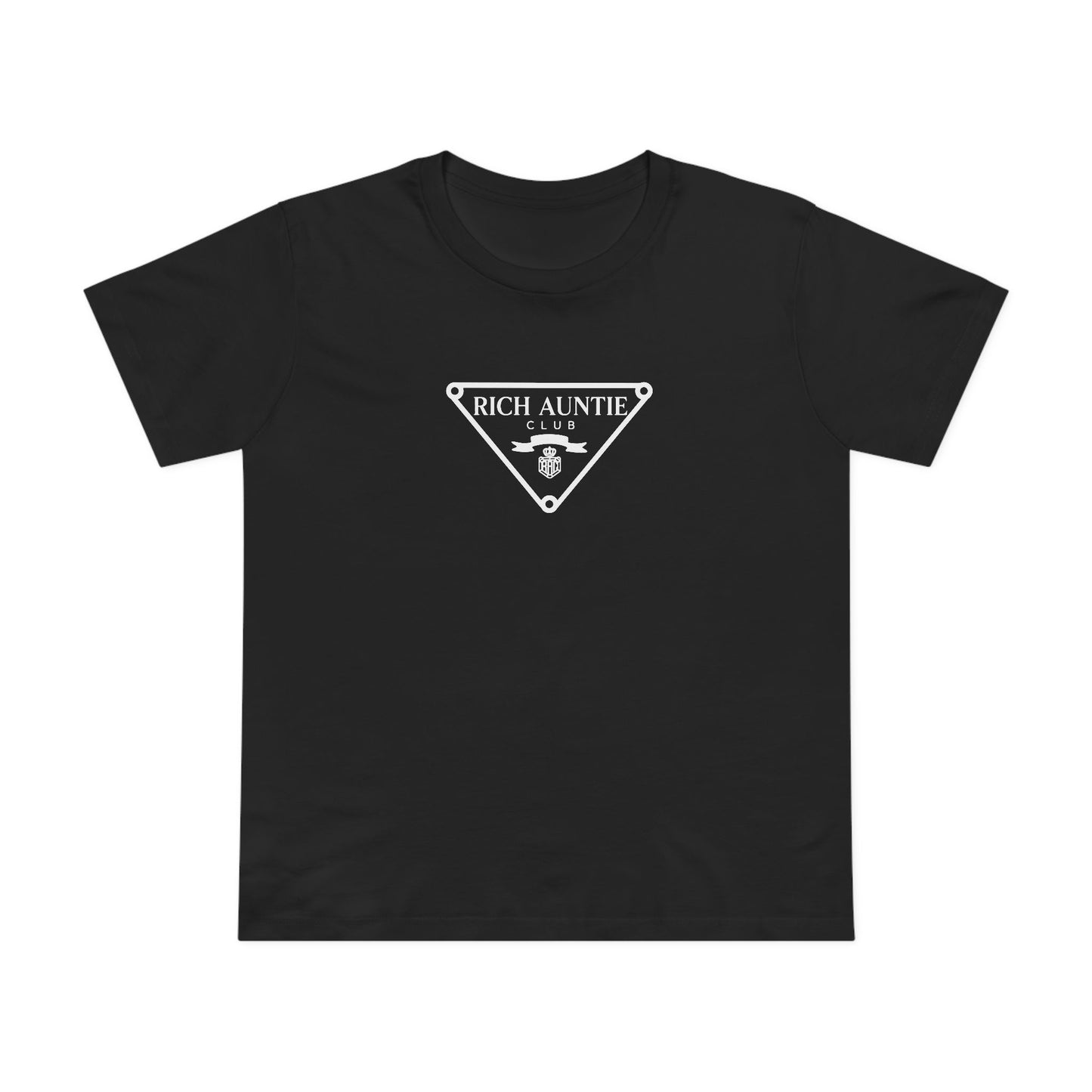 Heritage Crest Rich Auntie Club black graphic tee alternate view