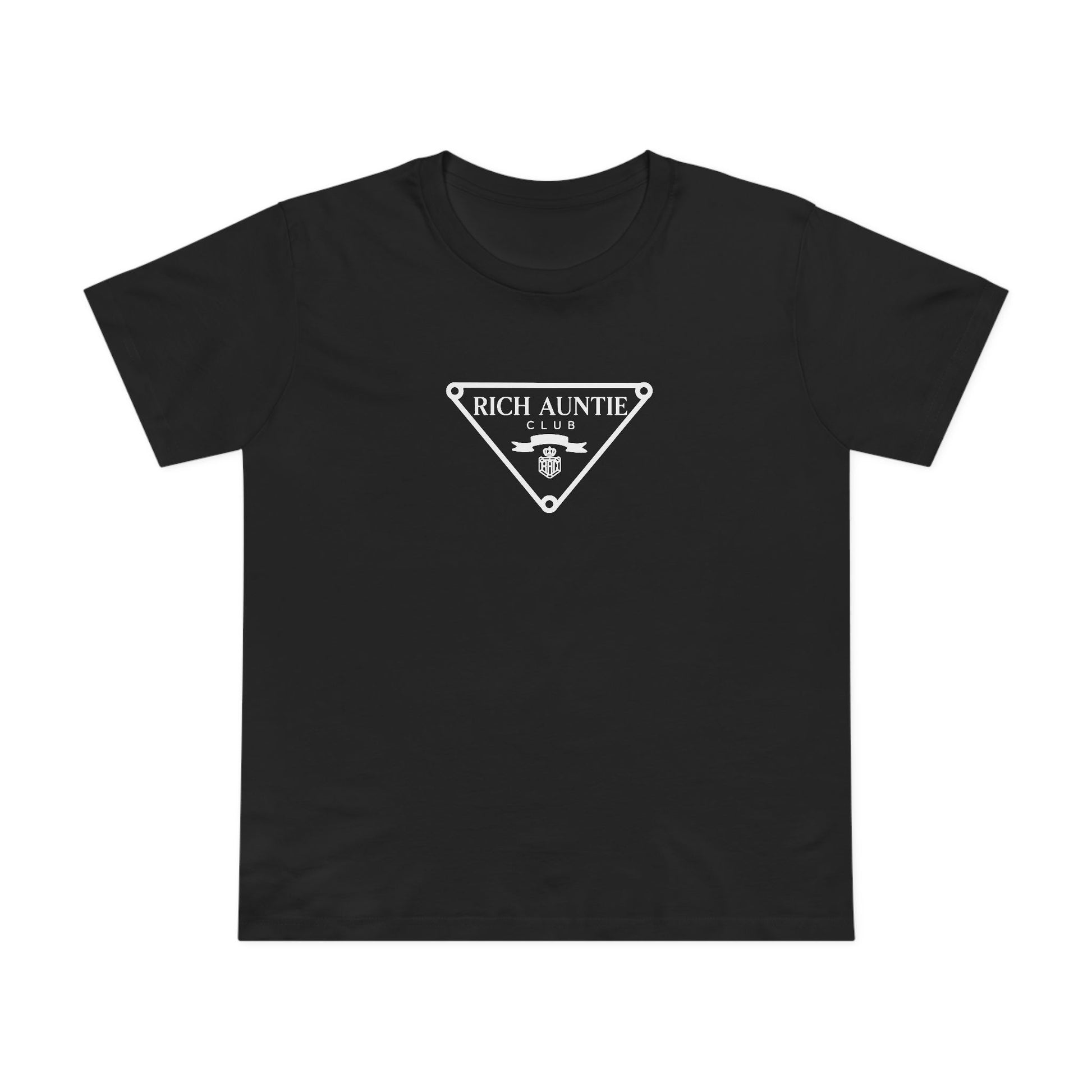 Heritage Crest Rich Auntie Club black graphic tee alternate view