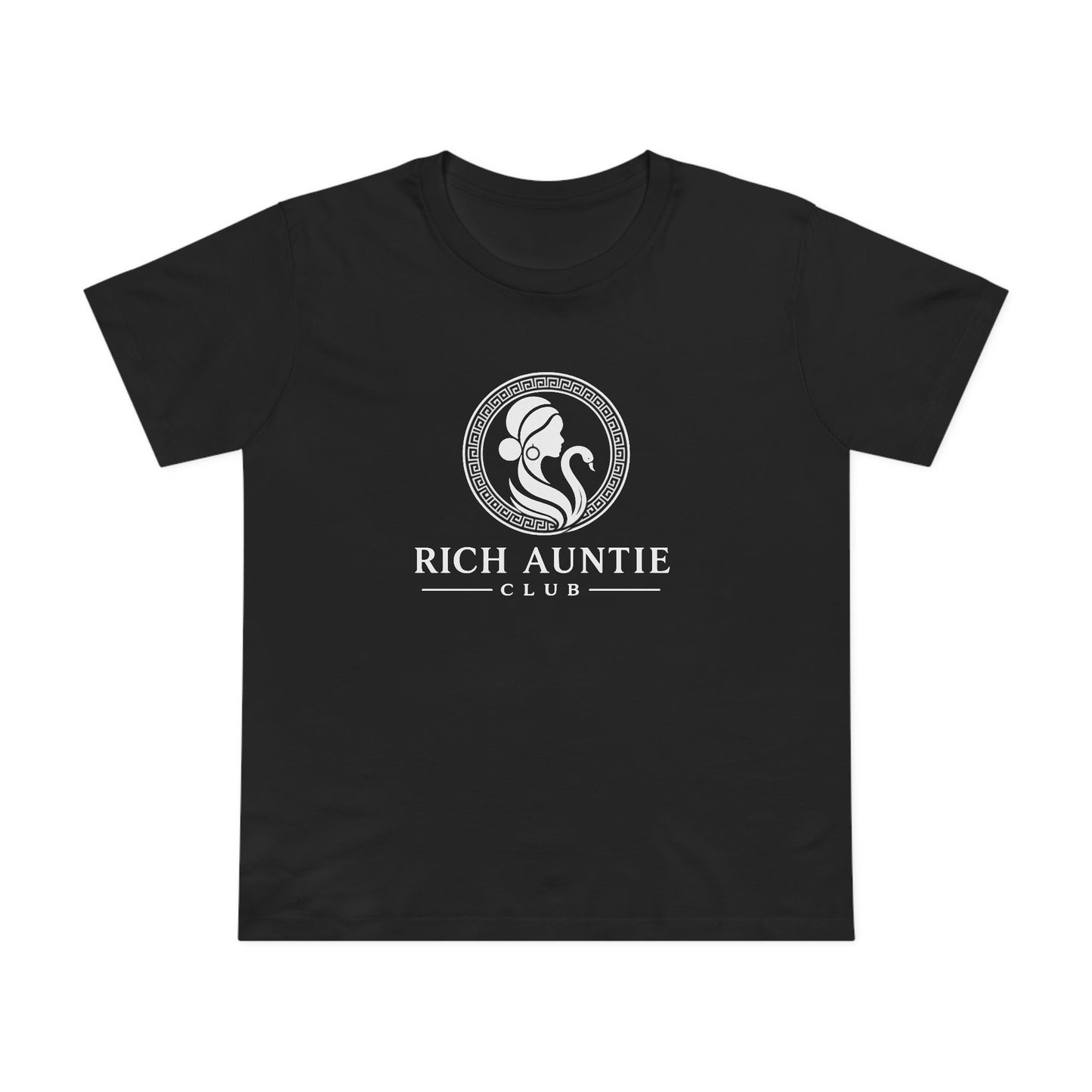 Ornate Emblem Rich Auntie Club black graphic tee alternate view