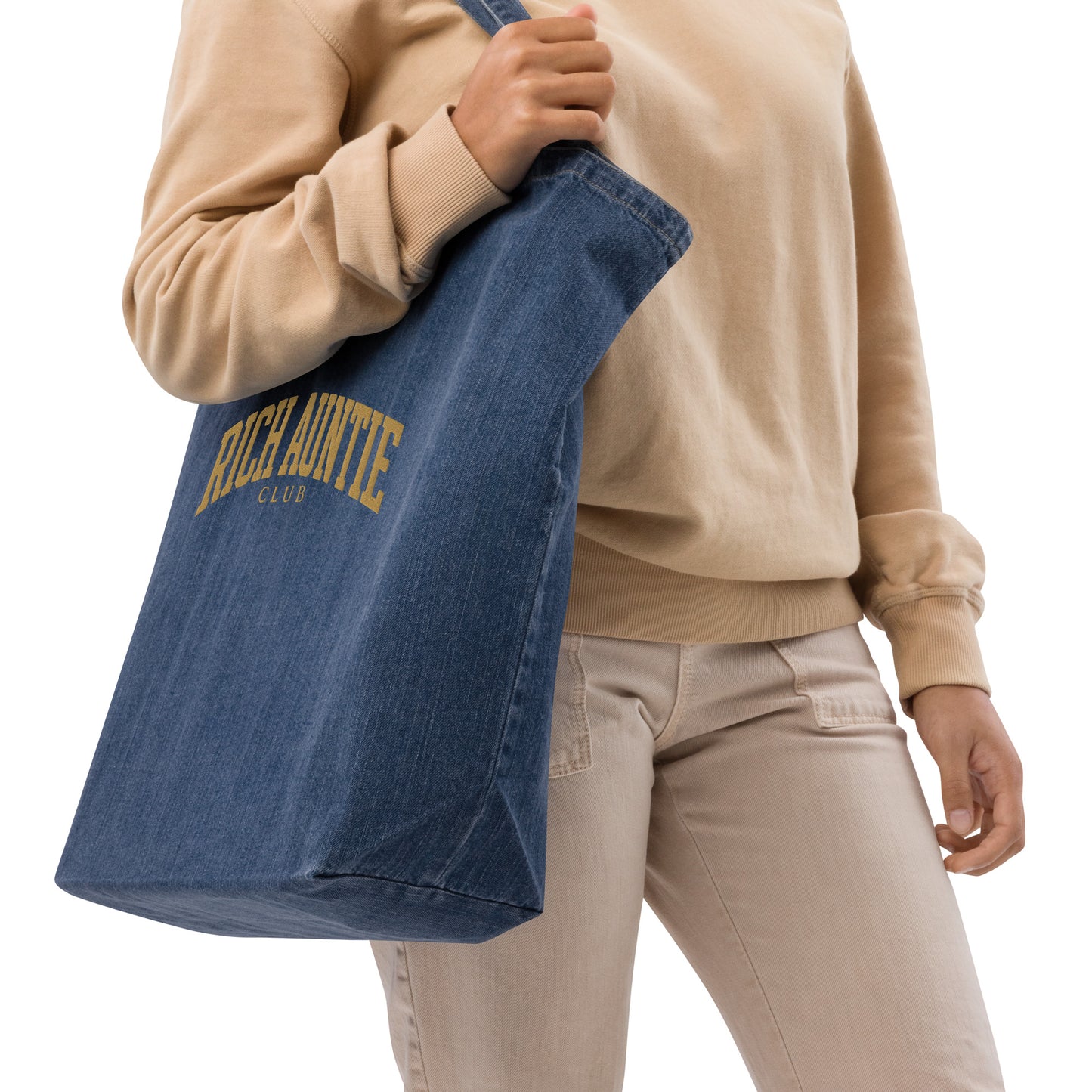 Rich Auntie Club denim tote product view 4