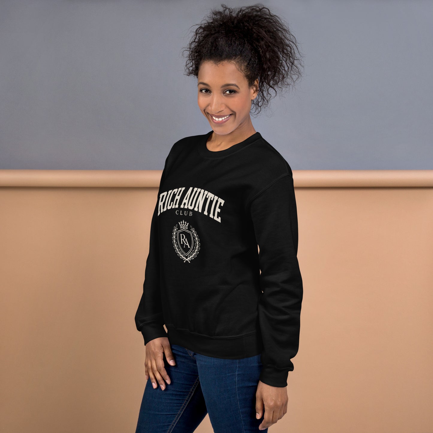 Rich Auntie Club collegiate crewneck product view 8