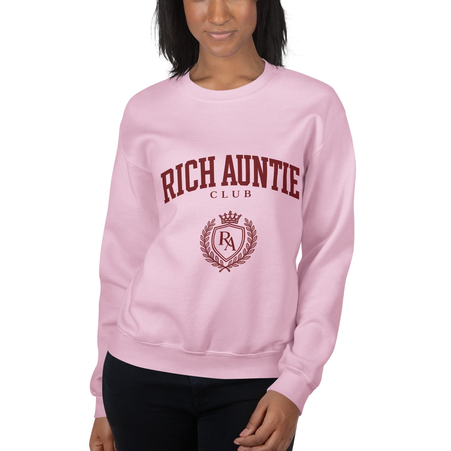 Rich Auntie Club collegiate crewneck product view 20