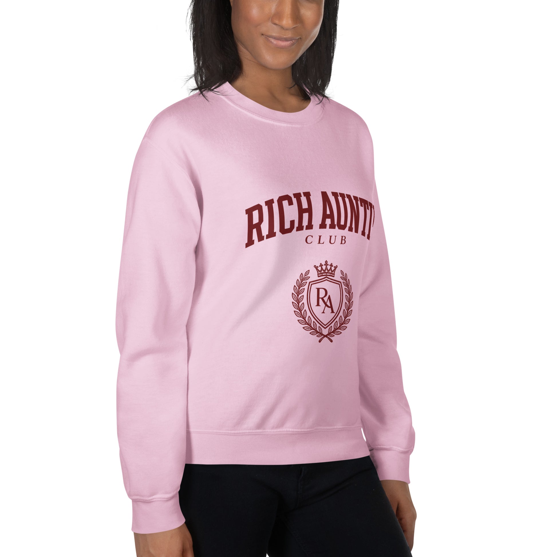 Rich Auntie Club collegiate crewneck product view 23