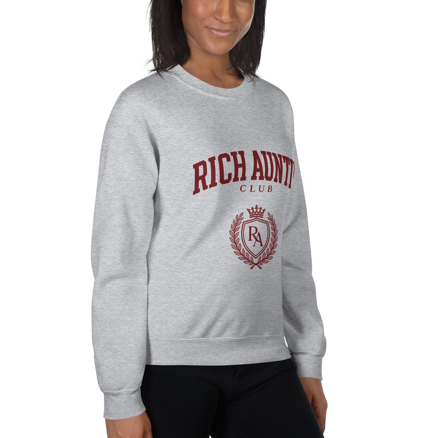 Rich Auntie Club collegiate crewneck product view 19