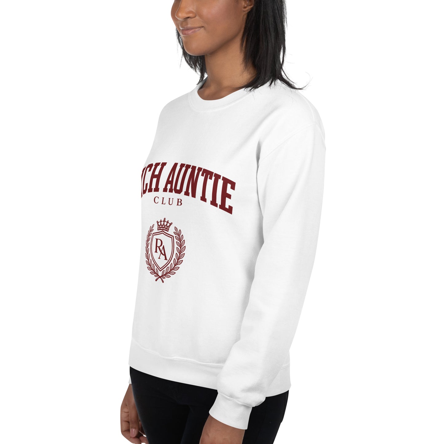 Rich Auntie Club collegiate crewneck product view 15