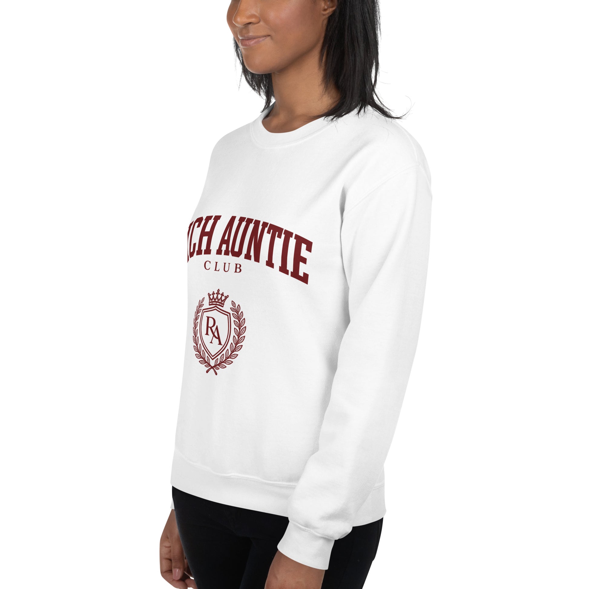 Rich Auntie Club collegiate crewneck product view 15