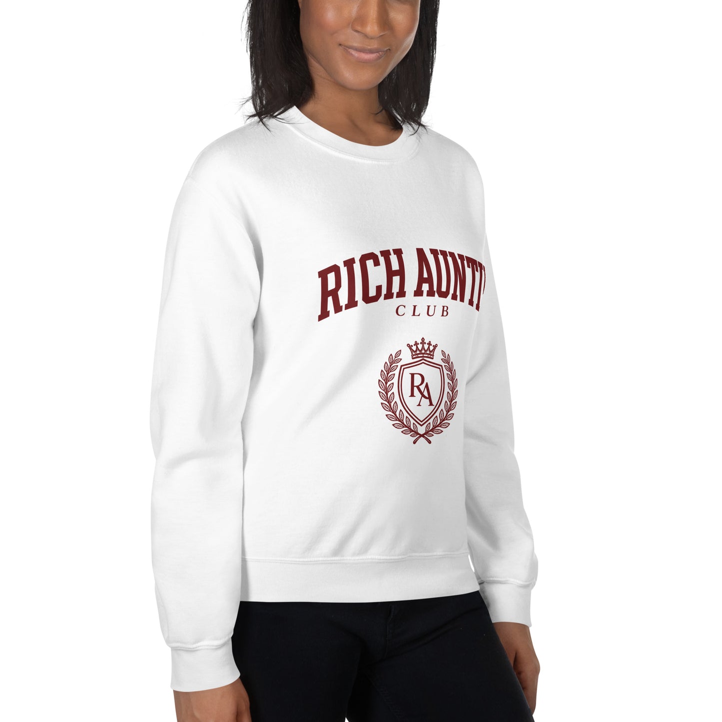 Rich Auntie Club collegiate crewneck product view 16