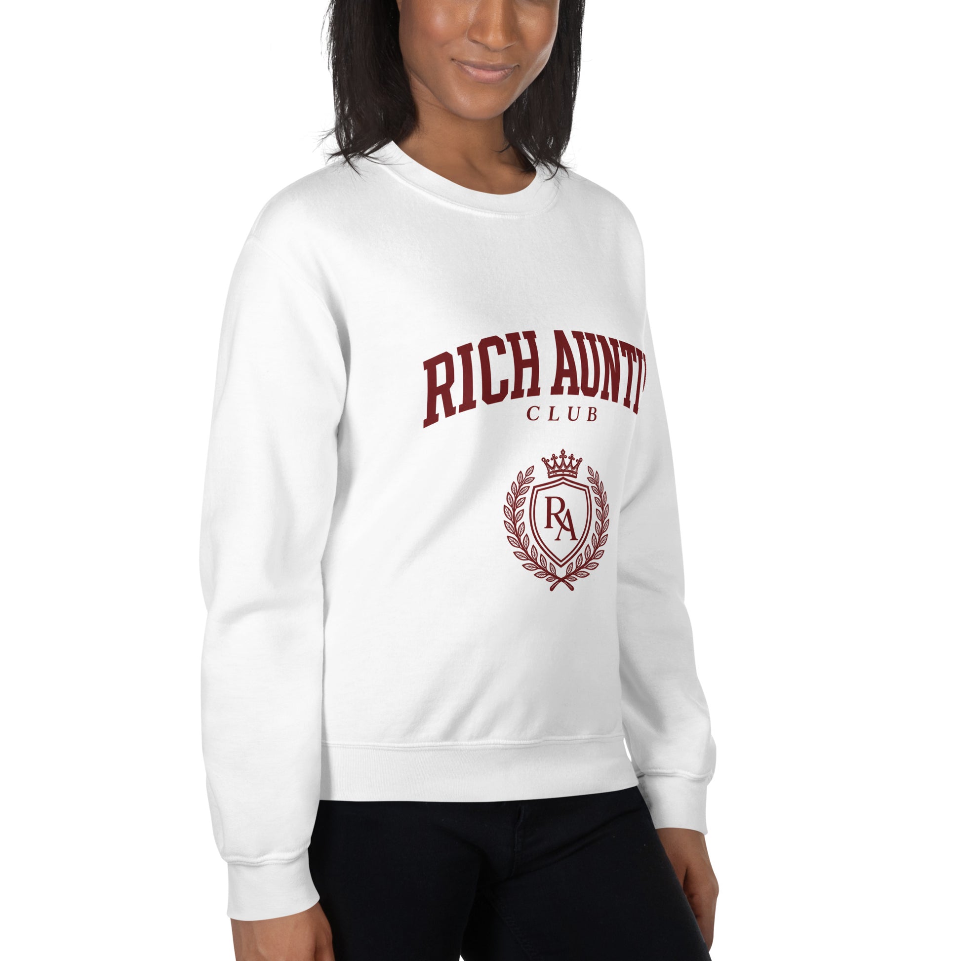 Rich Auntie Club collegiate crewneck product view 16