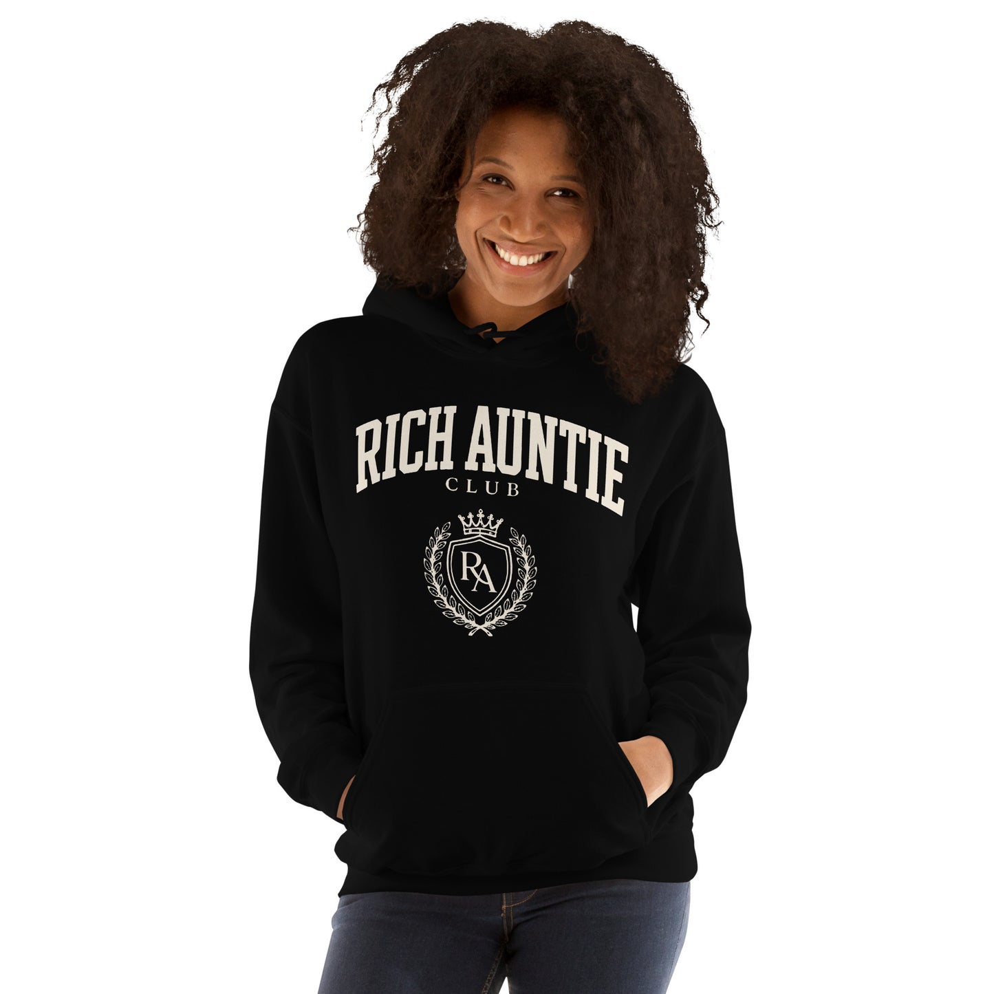 Rich Auntie Club collegiate hoodie product view 8
