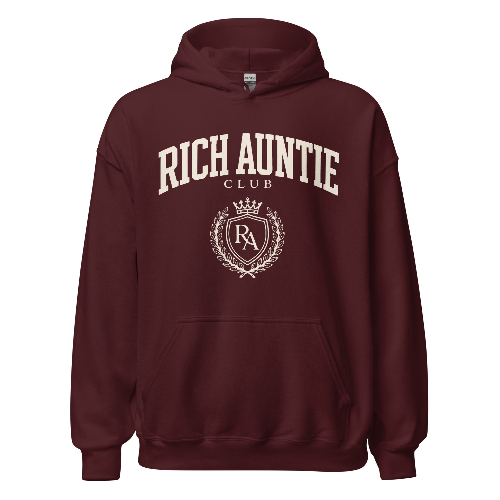Rich Auntie Club collegiate hoodie product view 2