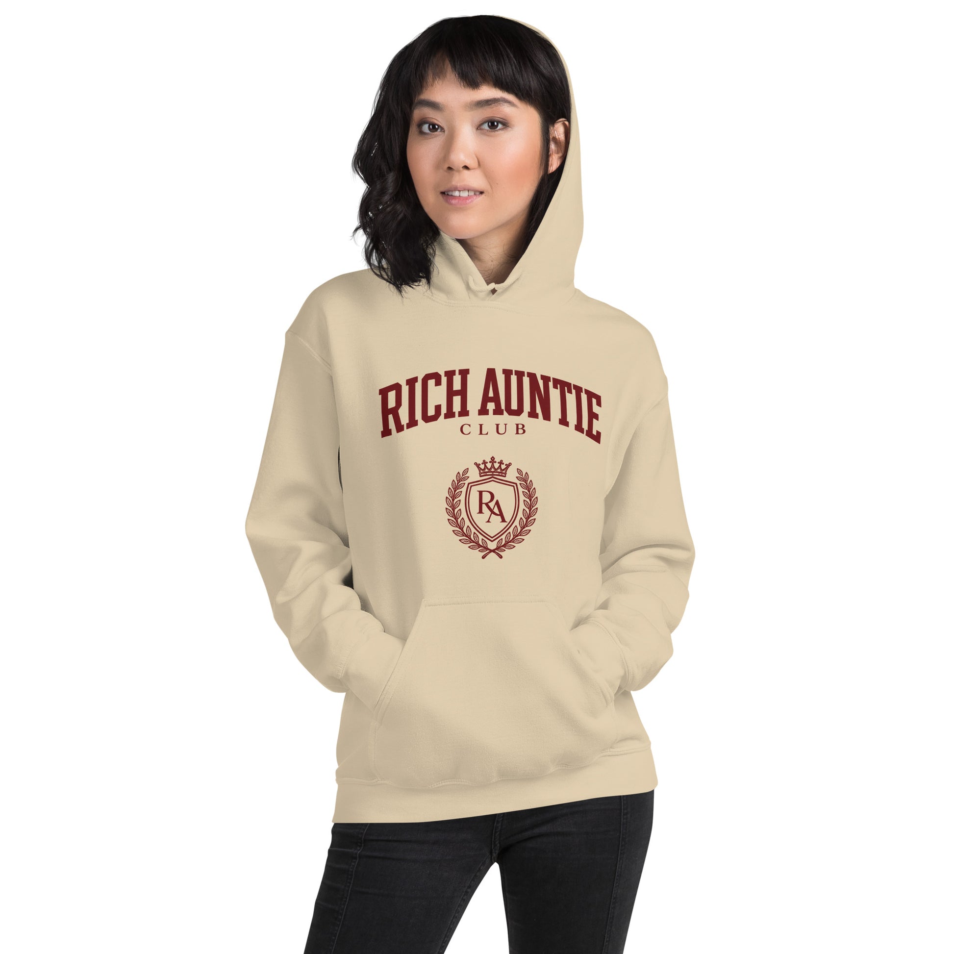 Rich Auntie Club collegiate hoodie product view 25