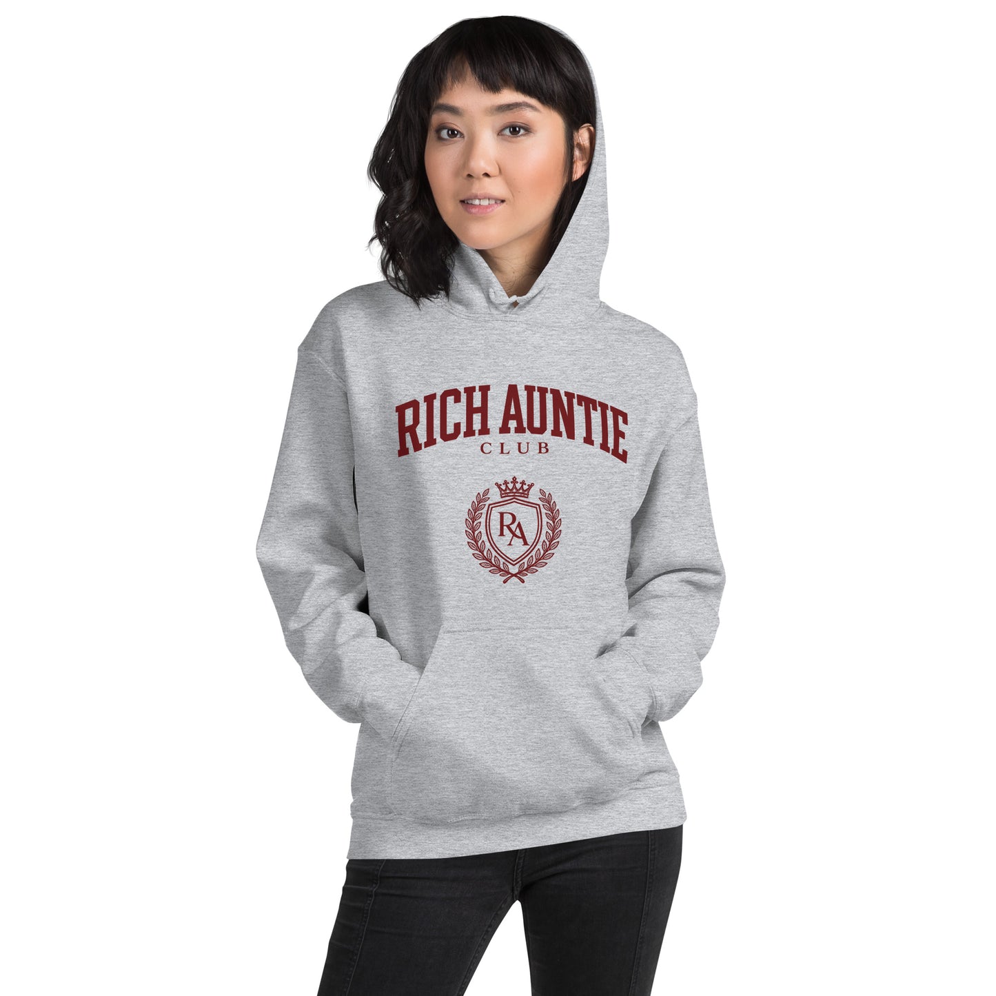 Rich Auntie Club collegiate hoodie product view 26